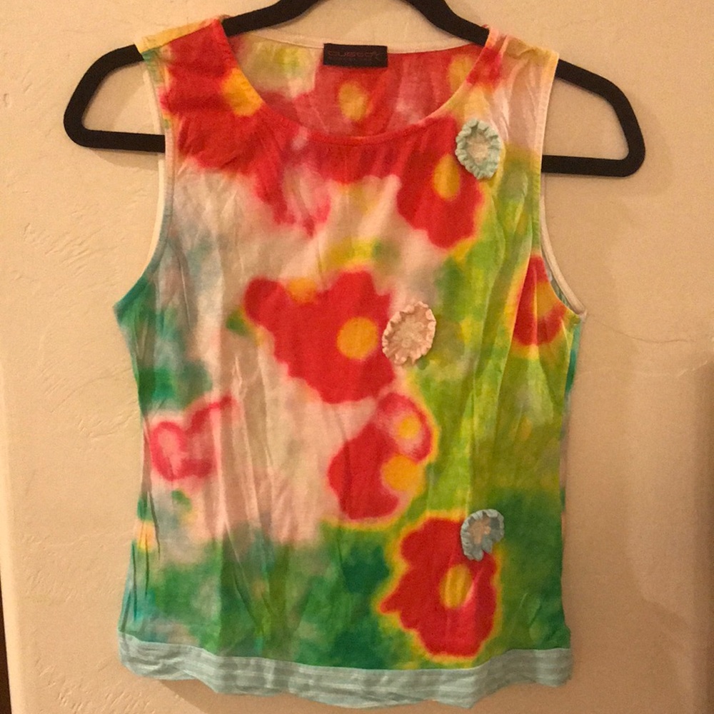 Custo Barcelona tie-dye 100% cotton tank top